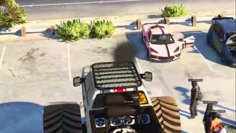 Monster Truck BLOWS UP Car Meet😂 - GTA 5 FiveM #Shorts #RiverSideRP