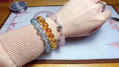 How To Make Rose Quartz Bracelet with Rose S-clasp DIY Jewelry Idea Sharing Detailed Instructions