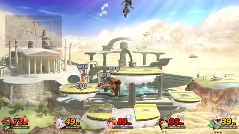 Ganondorf Vs Jigglypuff Vs Daisy Vs Donkey Kong Vs Piranha Plant on Skyworld (Smash Bros Ultimate)