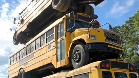 How Many School Buses Can We Stack