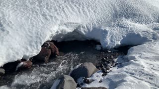 Roaring River Underneath the Snow – White River – Mount Hood – Oregon – 4K