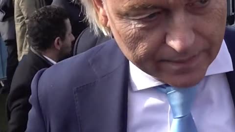 Geert Wilders at the Hague protest today tells Callum from rebel news