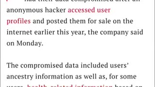 Never give your DNA to 23 AND ME HACK BREACHES 6.9 MILLION USERS INFO!