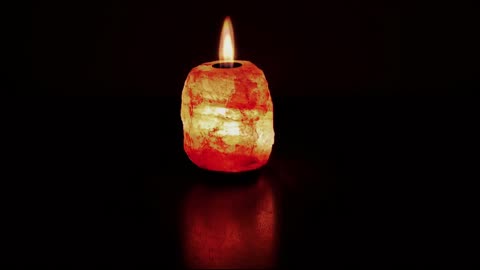 Salt Lamp Candl with Rain Soundscape / For Sleep and Relaxation