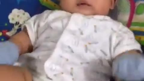 Harass cute baby with father - So lovely baby