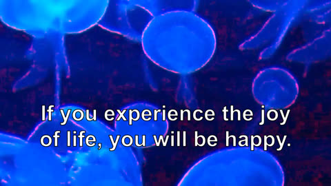 If you experience the joy of life, you will be happy.
