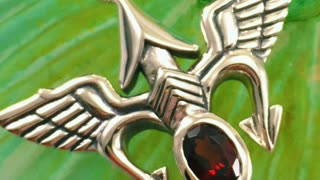 Unveiling the Majesty: Viking Rune Tyr God Silver Pendant with Gemstone | Peter Stone Jewelry