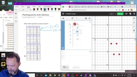 Plotting Points with Desmos - is it linear