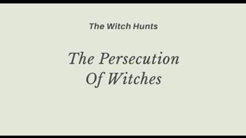 The Persecution of Witches
