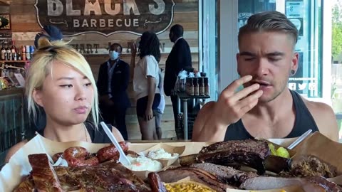 LEGENDARY TEXAS BBQ CHALLENGE IN AUSTIN | CRAZY TEXAS BBQ MENU CHALLENGE | Man Vs Food | Blacks BBQ