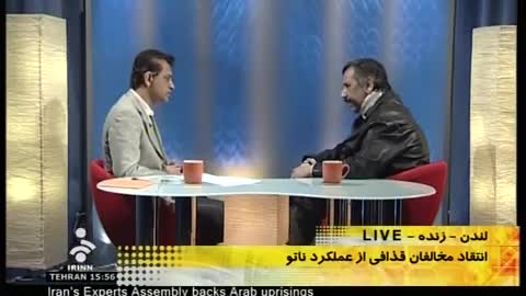 Al on Iranian television (IRIB) discussing Libya, Bahrain, oil, and Western double standards