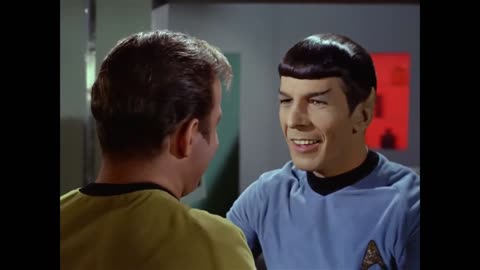 Star Trek Original Series 2-01 - Amok Time. [Spock smiles when he sees Kirk alive]