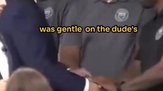 Joe Biden Softly Strokes Black Man's Arm.