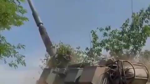 Massive Detonation of Russian Tank Hit with 155mm Gun