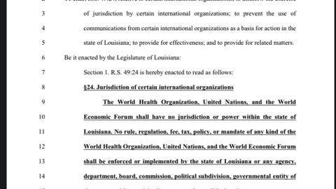 Louisiana is now Exempt from ALL Mandates & Recommendations Passed by the NWO Bastards!