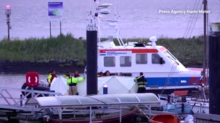 Cargo ships burns off the Dutch coast