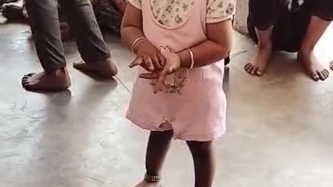 Cute Little Indian Girl Funny Dance