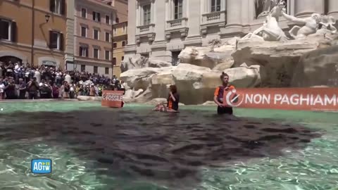Climate activists destroy Trevi Fountain in Rome