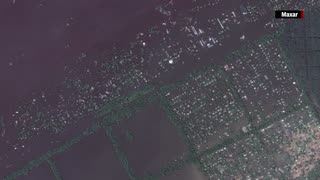 Satellite images show dam destruction in Ukraine