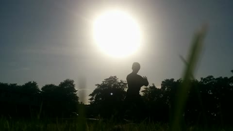 Qigong practice under the sun