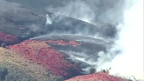 Aerial footage captures 'firenado' in California