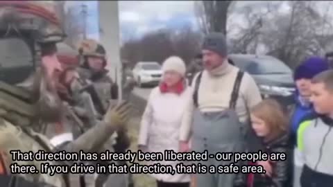 Russian army helps family flee from hostile Ukrainian forces