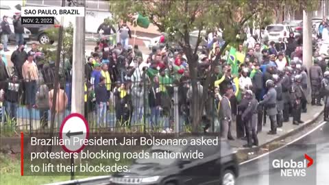 Brazil election: Bolsonaro calls on protesters to end blockades on nation's roads