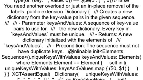 Initializing a DictionaryuniqueKeysWithValues from KeyValuePairs