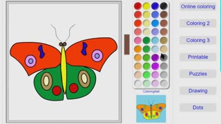 BUTTERFLY COLORING ONLINE