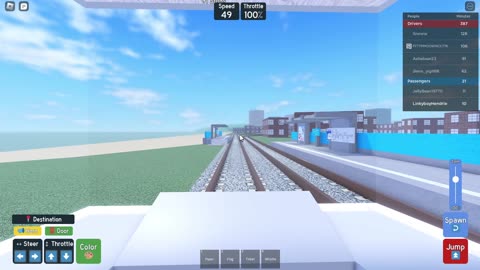Trams (roblox) driving the trams in game