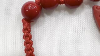 Handmade + Knotting Unique 5”~10” Adjustable Bracelet with Cinnabar Butterfly
