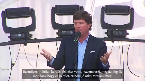 Tucker Carlson in Budapest, Hungary in August 2021