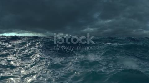 high sea water waves