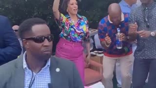 Kamala Harris threw a party at her house today to observe 50 years of hip-hop