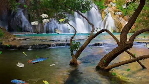Relaxing Music | Piano | Nature Waterfall || Stress Relief For Meditation, Sleep, Calming
