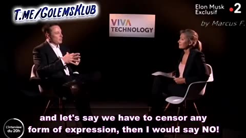 Elon Musk on french tv - Excerpt on hate speech - 06/19/23- French Dub/Eng subs