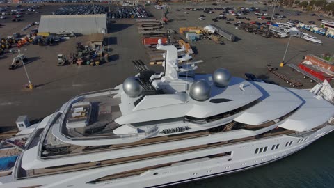 Ruzzian SuperYacht M/Y Amadea DeepState Theft San Diego Raw 4K Skydio 2+ Drone Footage, Part 4