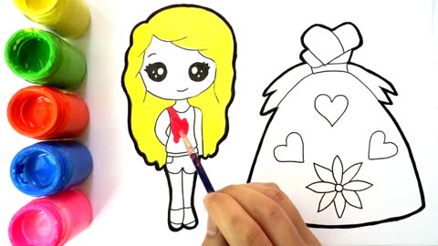 Painiting Tutorial for Beginers How to Draw Girl and Princess Dress ASMR