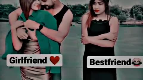 GIRL FRIEND ❤️ VS BEST FRIEND 😂 LOVELY SONG ❤️|🥰4K STATUS FULL SCREEN ✨