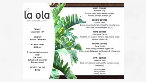 LA OLA: Latin American cuisine tasting event