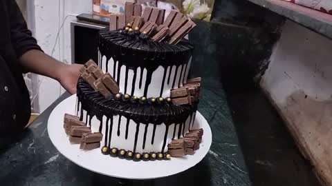 2Tier Kit Ket Cake _ Chocolate Kit Ket Cake _ So Yummy Cake _ Step By Step