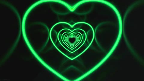 467. Neon Lights Love Heart Tunnel💚Cute Green Neon Hearts