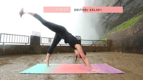 Try this twist on Three Legged Downward Facing Dog we call Horseshoe Falls