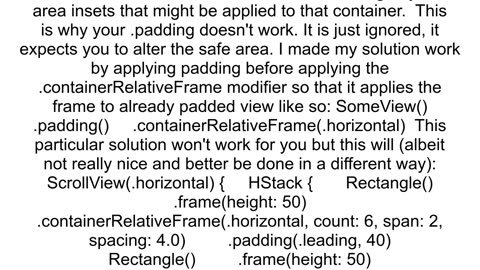 How to use containerRelativeFrame with padding in SwiftUI