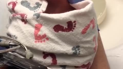 Newborn Baby Gets Hair Washed