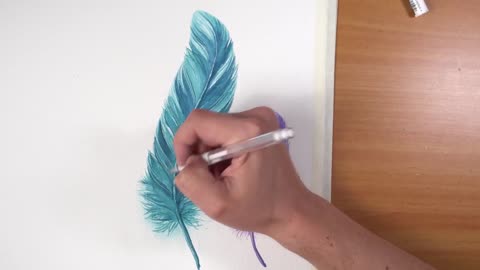 How to draw and decorate Watercolor Feathers. Tutorial.