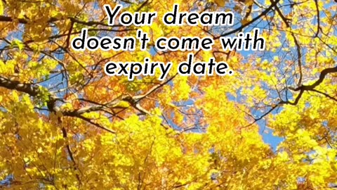 Motivational Quote - Your dream doesn't come with expiry date. Take a deep breathe and try again.
