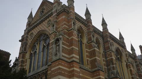 Tracking Shot Approaching Keble College Chapel