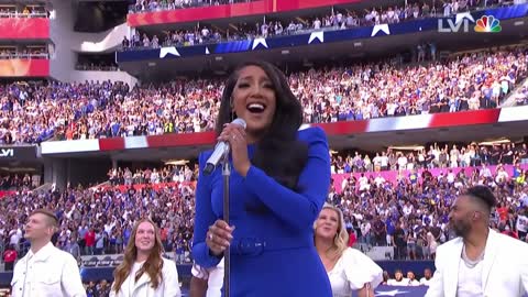 Mickey Guyton Sings the National Anthem at Super Bowl LVI