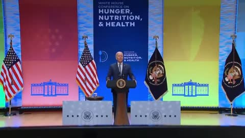 Biden walks on stage, points at a random audience member and yells, "Don't jump".